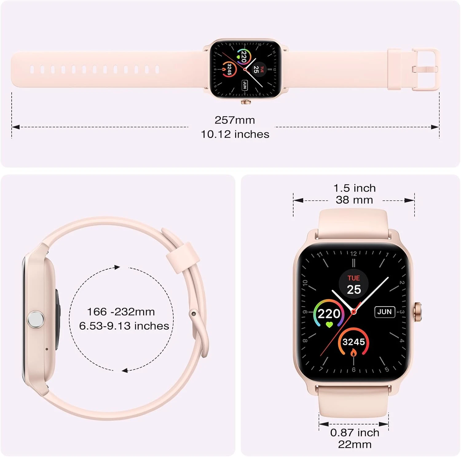 Fitpolo Smart Watch for Women Android & iPhone, Alexa Built-in [1.8" HD Screen] 