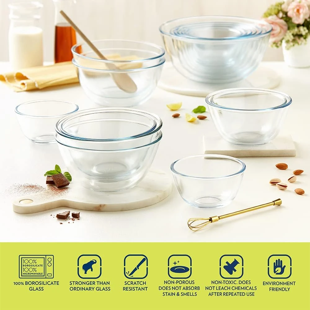 Borosil Glass Mixing & Serving Bowl, Oven & Microwave Safe Bowl, 3.5 L, Borosili