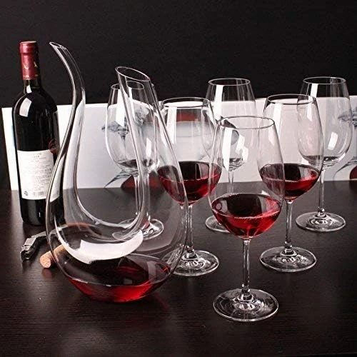 Wine Decanter 1.2L U Shape Classic Wine Aerator, Red Wine Carafe, Wine Gifts, Wi