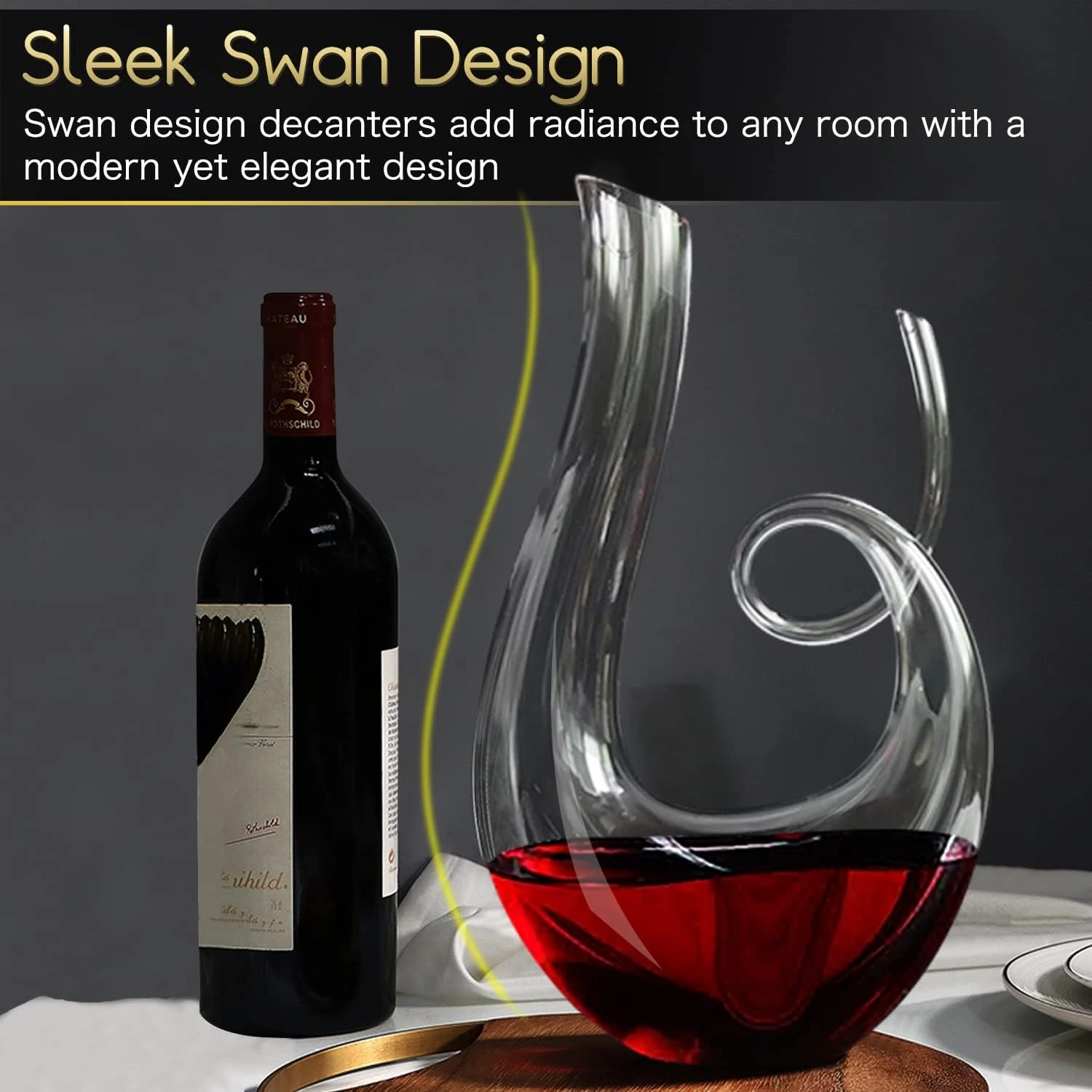 NUTRIUPS Wine Decanter, Red Wine Carafe, Lead-Free Crystal Wine Carafe, Wine Dec