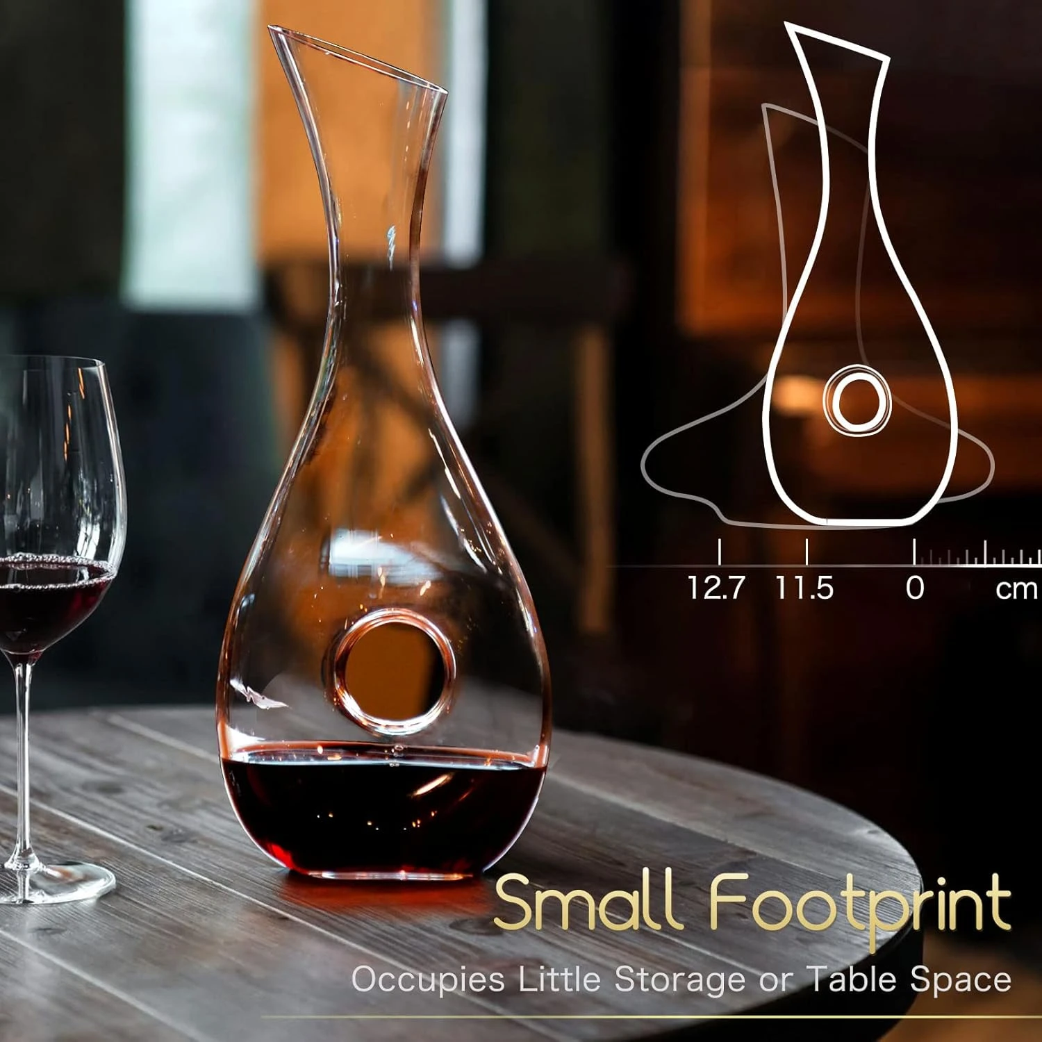 NUTRIUPS Wine Decanter with Stopper,1.2L, Lead-free, Hand Blown, Red Wine Decant