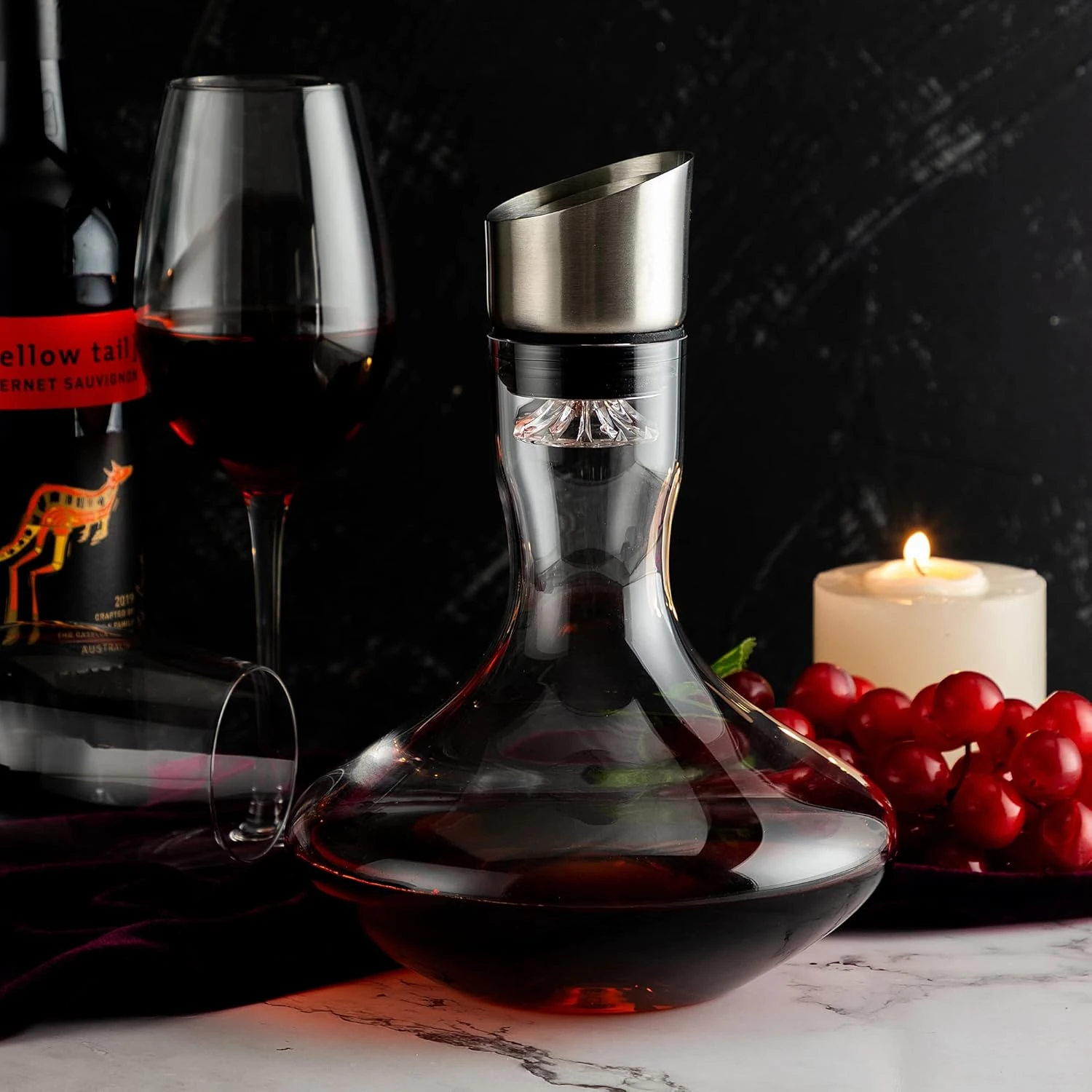VnoPerito Wine Decanter Set, Red Wine Decanter, Wine Aerator Carafe