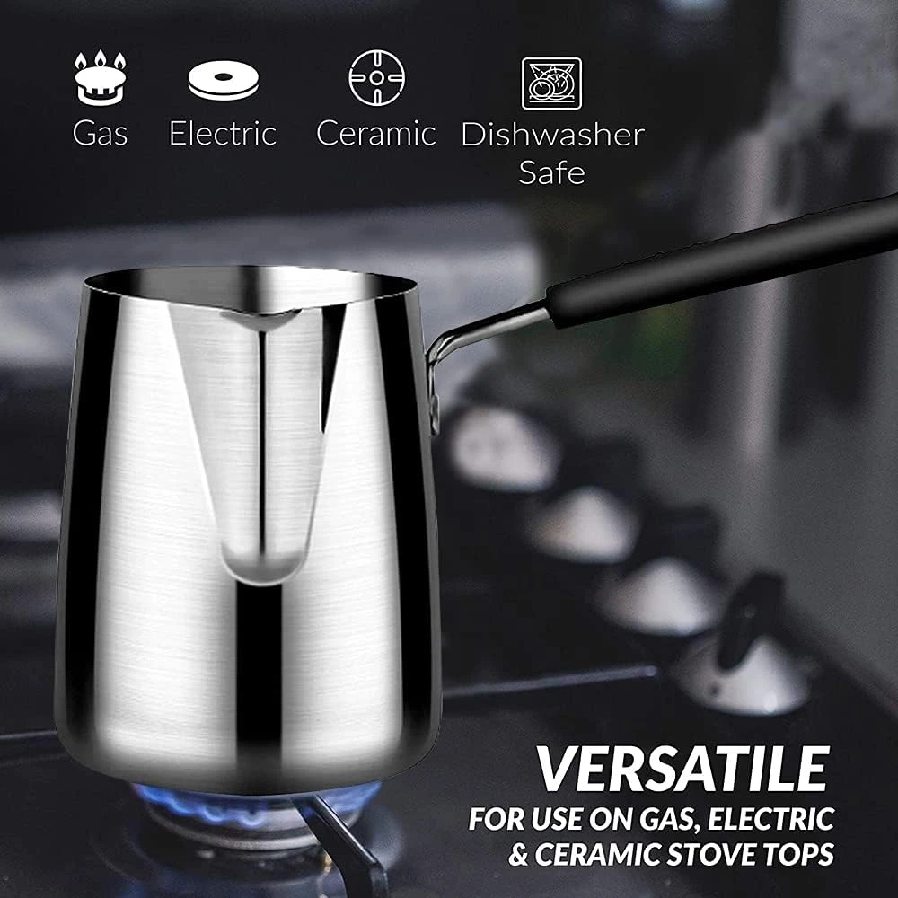 Funito 600ML/20oz Turkish Coffee Pot – 304 Stainless Steel Coffee and Butter War