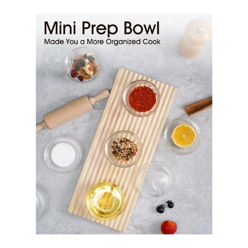 beroca Mini Glass Bowls, 3in 2.5oz Small Prep Bowl, 10 pcs Stackable Pinch Bowls