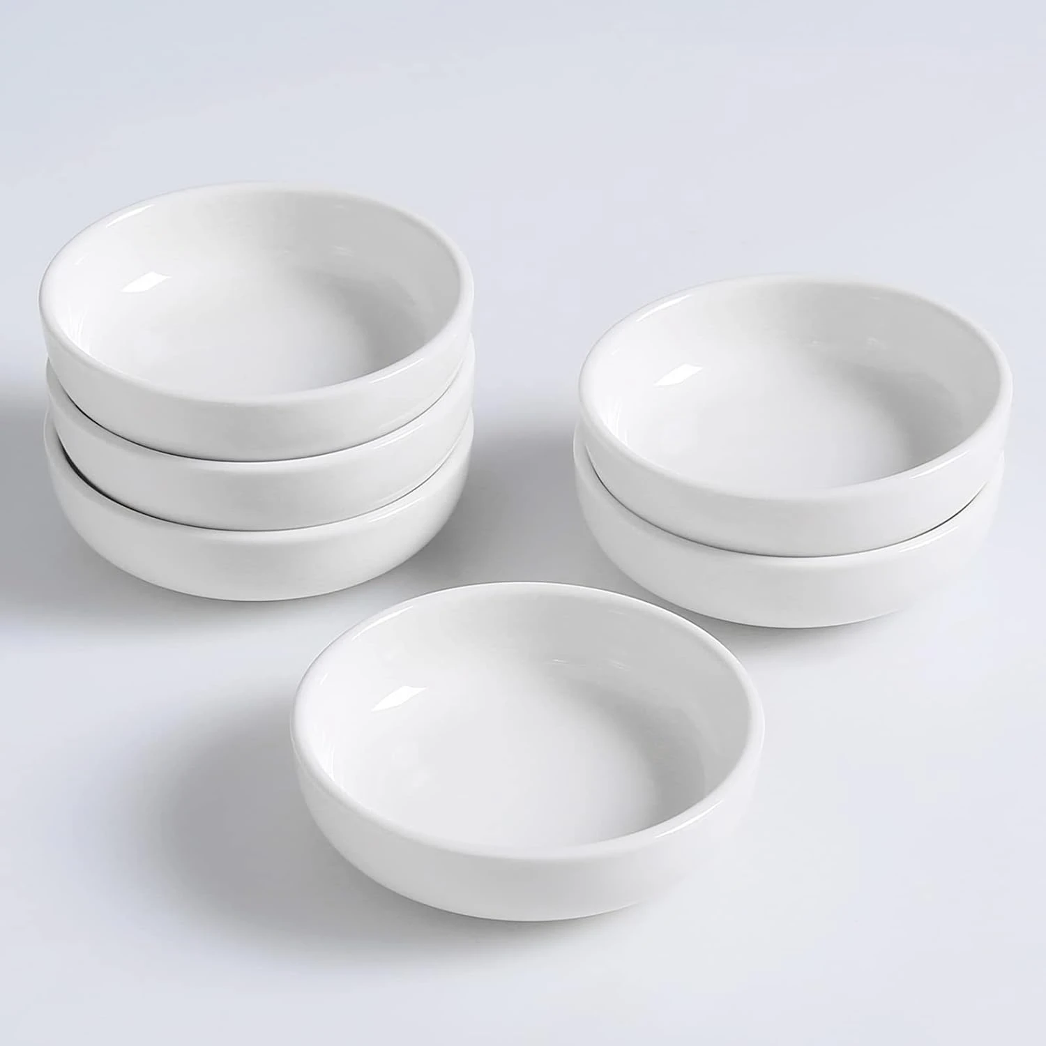 Auanlay Ceramic Dipping Bowls Set of 6, Soy Sauce Dish, 3 Oz Dip Bowls, Mini Pin