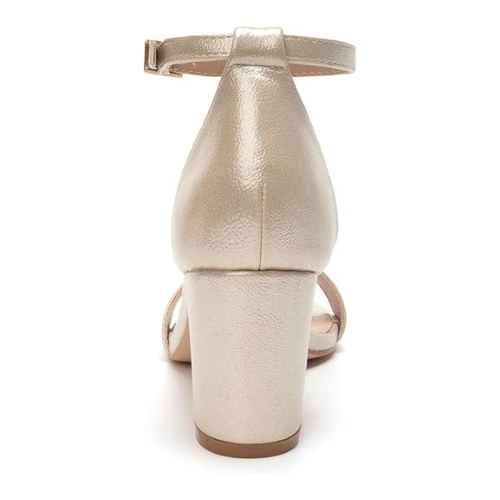 FUNKYMONKEY Women's Chunky High Heels Sandals,Two Strap Open Toe Ankle Strap Hee