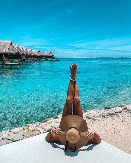 JOYEBUY Women Big Bowknot Straw Hat Floppy Foldable Roll up UV Protection Beach 