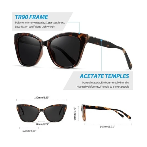 Joopin Acetate Cat Eye Sunglasses for Women, 2025 Trendy Designer Cateye Ladies 