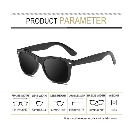 Joopin Square Sunglasses Polarized UV Protection Trendy Classic Sun Glasses Men 