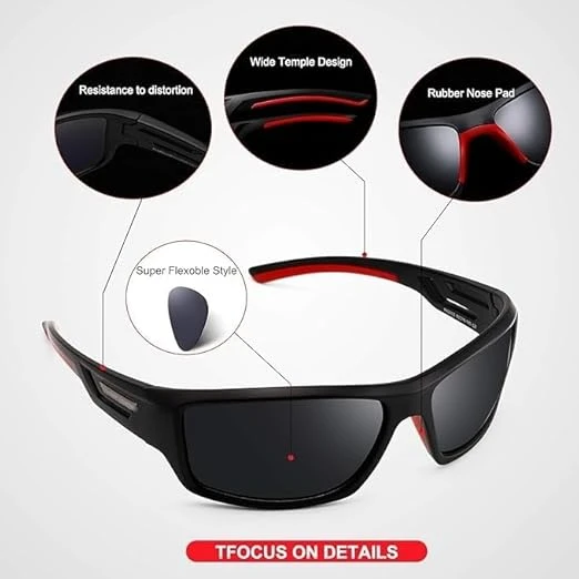 PUKCLAR Polarized Sports Sunglasses for Men Women Driving Sunglasses Cycling Run