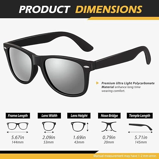 Polarized Sunglasses for Men Driving Sun glasses Shades 80's Retro Style Brand D
