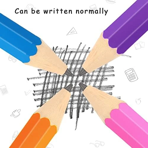 Gersoniel 4 Pcs Wooden Jumbo Pencils 14 Inch Big Novelty Pencil with Cap and Era