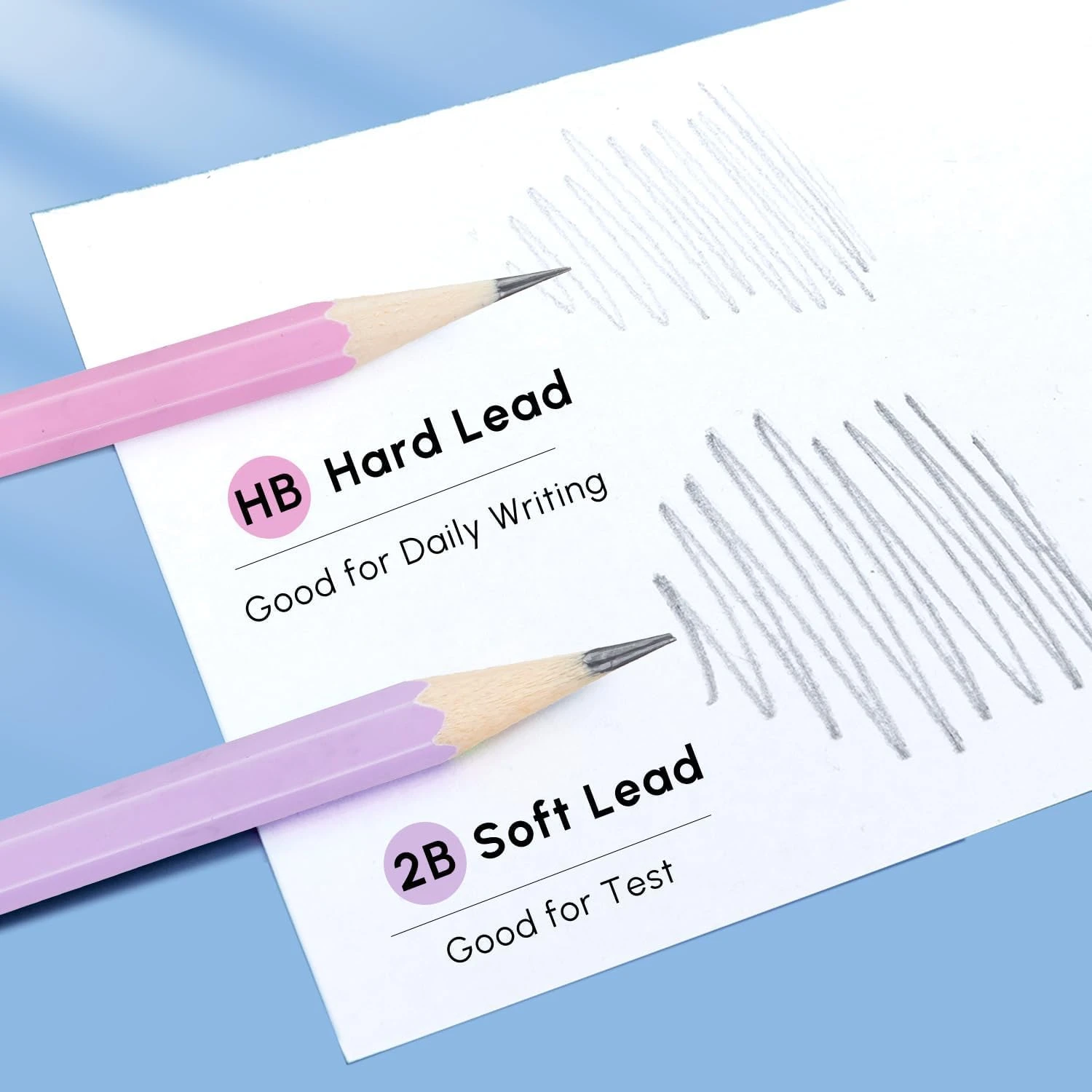 Azonee Hexagon Colored Pencils for Kids, Pink HB Pencils Graphite Wood Pencils w