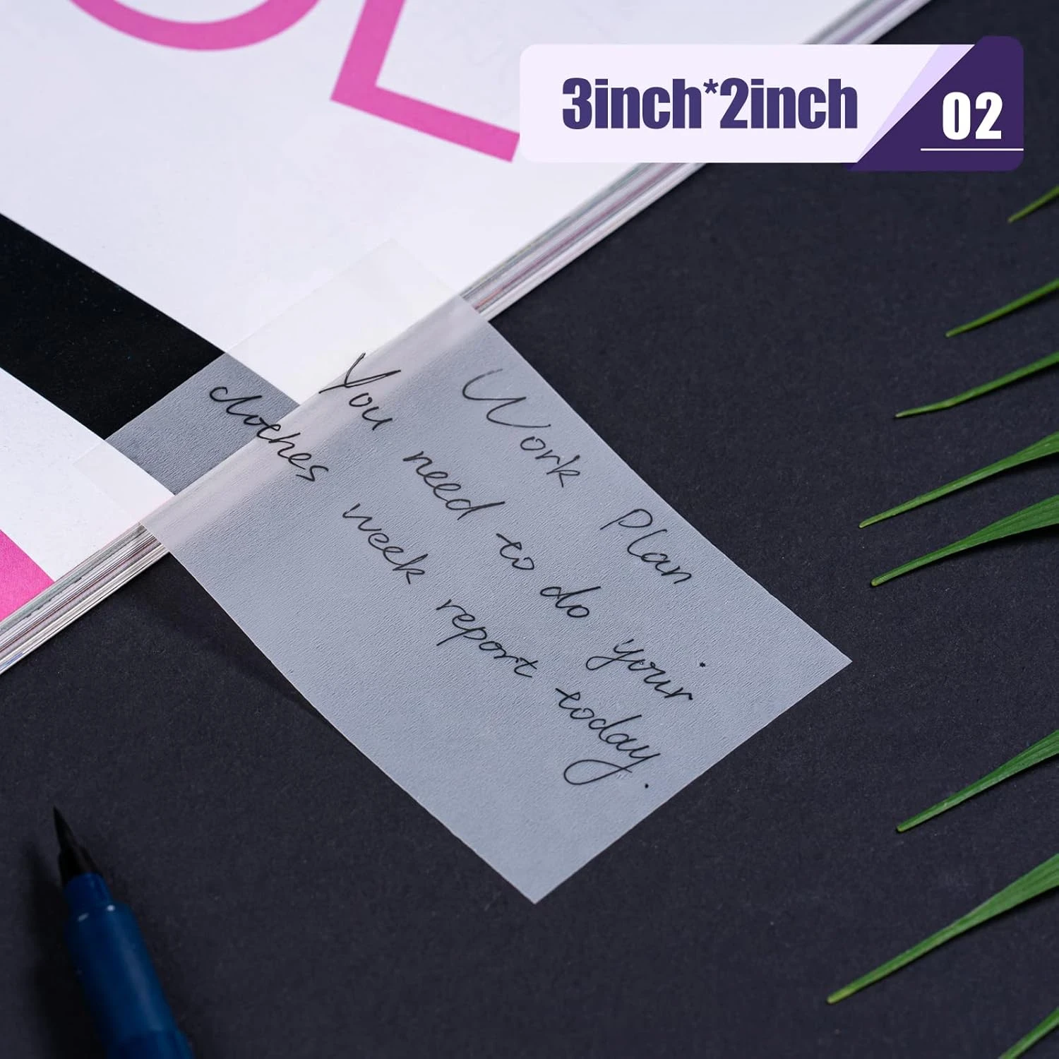 Zonon 12 Packs 600 Pieces Translucent Sticky Notes See Through Clear Sticky Note