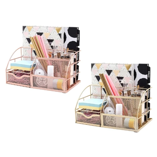 Exerz Desk Organiser/Mesh Desk Tidy Caddy/Pen Holder/Multifunctional Organiser W