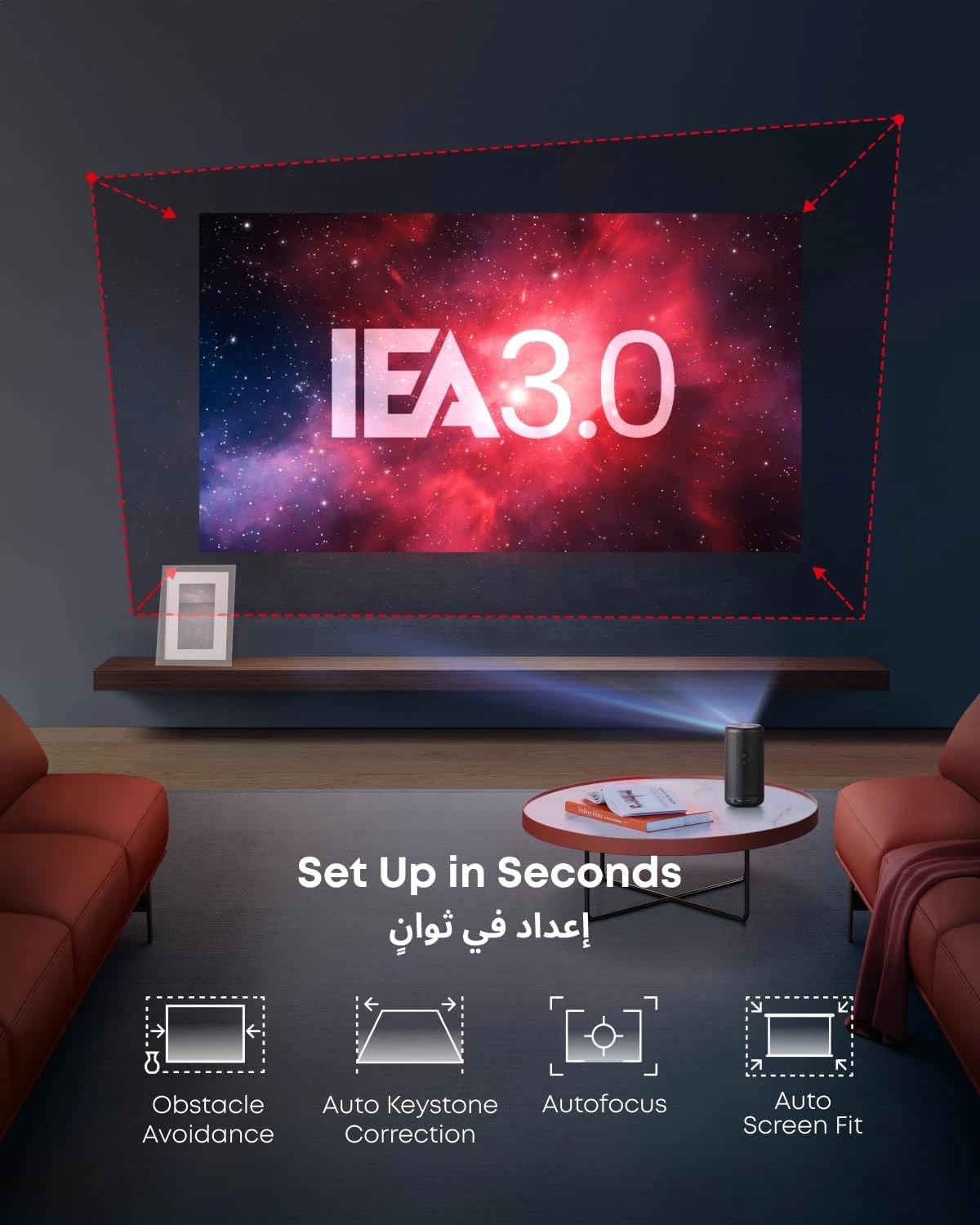 NEBULA Capsule 3 1080p Mini Projector, Smart 200 ANSI-Lumen Portable Projector w