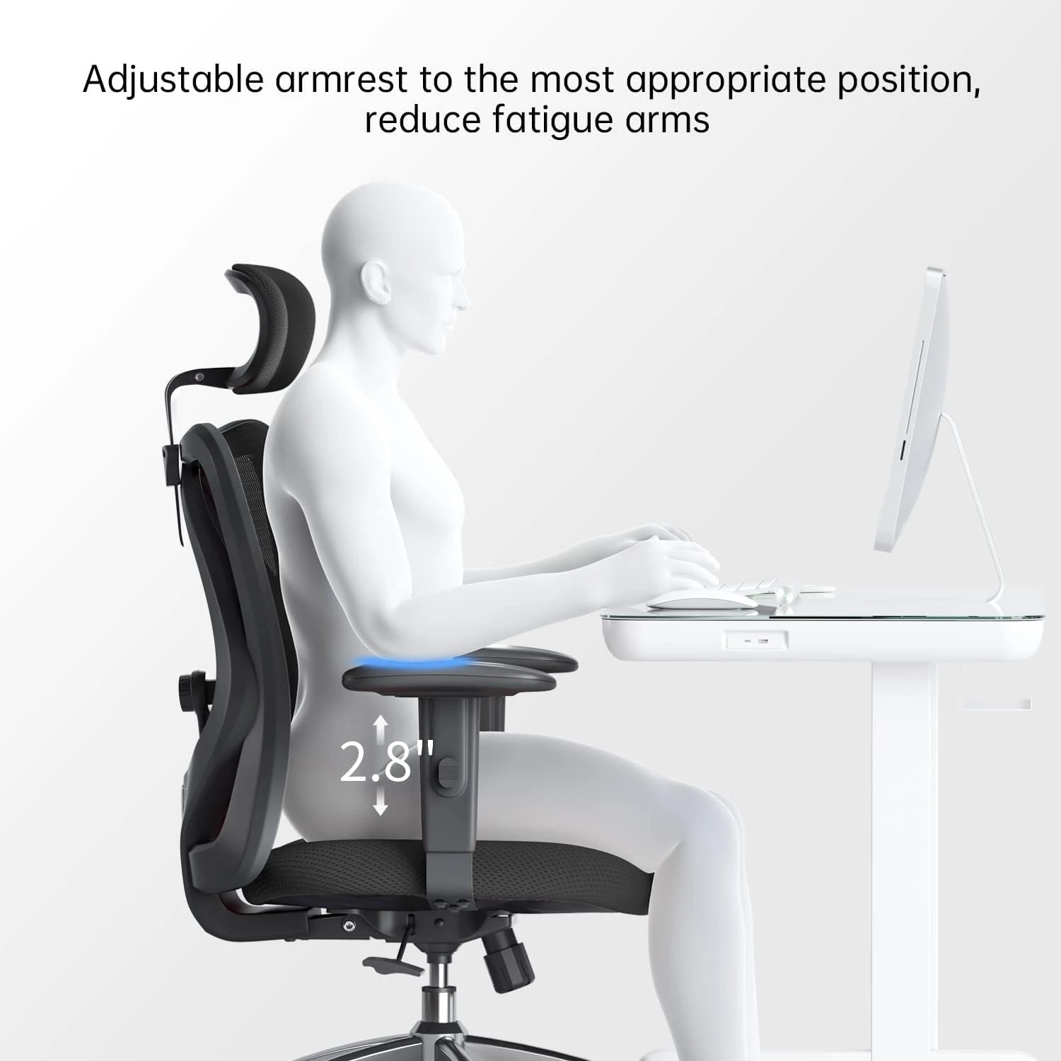 SIHOO M18 Ergonomic Desk Chair, Swivel Chair With Adjustable Lumbar Support, Hea