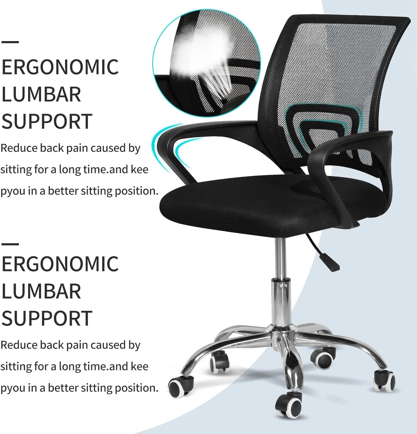 SKY-TOUCH SKY TOUCH Office Chair,Comfort Ergonomic Height Adjustable Desk Chair 