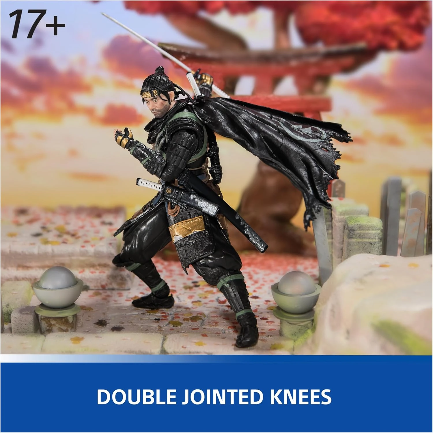 PlayStation, Ghost of Tsushima, 6” Jin Sakai Samurai Action Figure & 2 Accessori