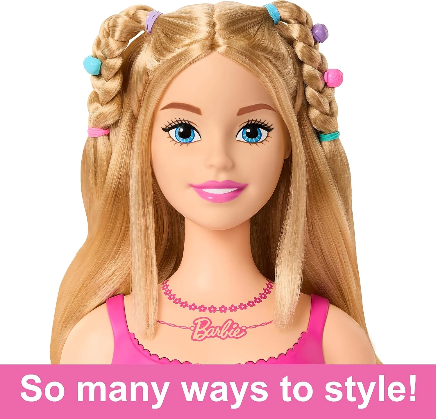 Barbie Doll Styling Head, Blond Hair with 20 Colorful Accessories