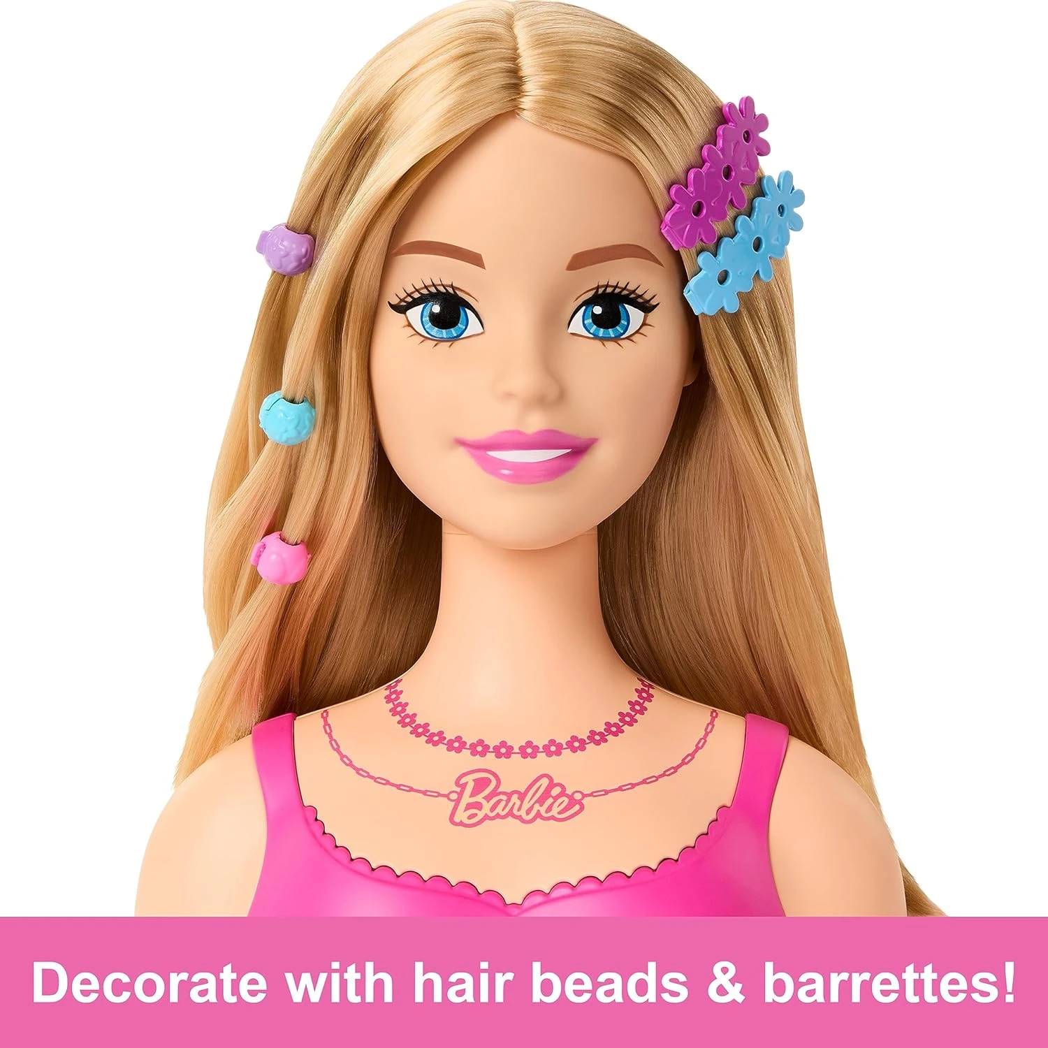 Barbie Doll Styling Head, Blond Hair with 20 Colorful Accessories