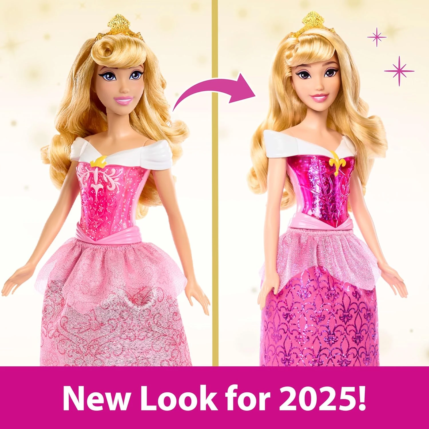 Disney Princess Toys, Aurora Sleeping Beauty Posable Fashion Doll with Sparkling