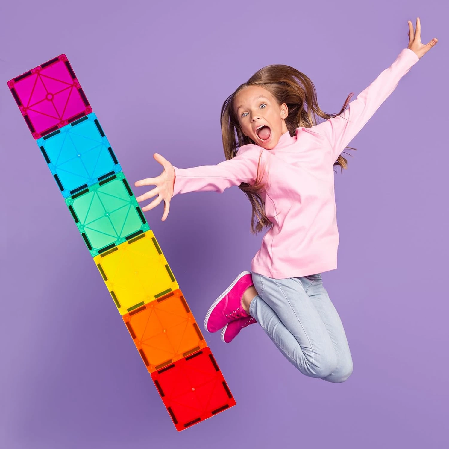 Gemmicc Magnetic Tiles, Deluxe 136 PCS Building Blocks Magnet Toys for Kids,3D M