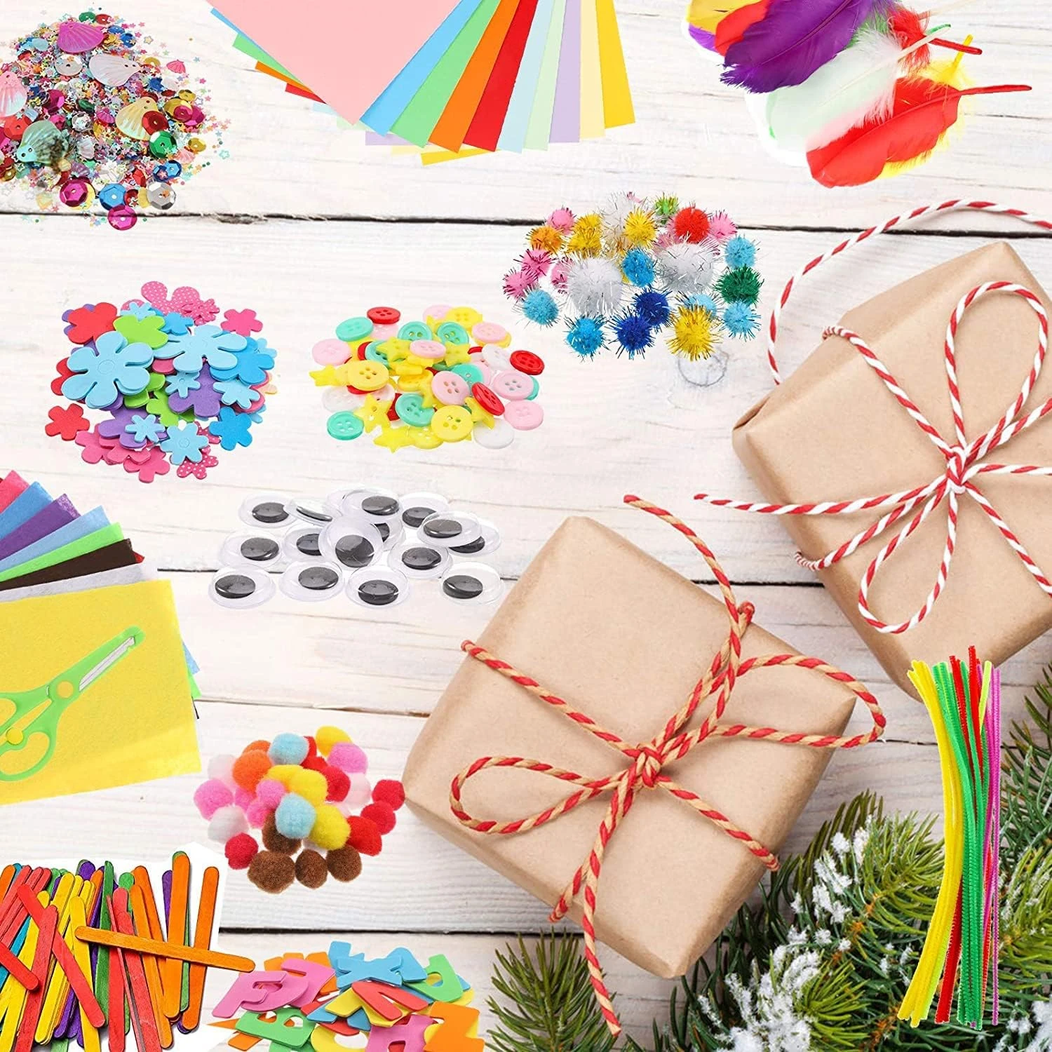 Mumoo Bear 1000PCS Arts and Crafts Supplies for Kids Toddler DIY Art Craft Kits 