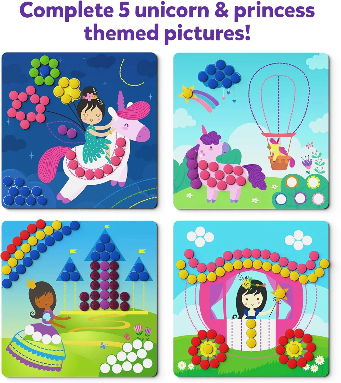 Skillmatics Dot It with Magnets - Unicorns and Princesses, Repeatable Art for Ki