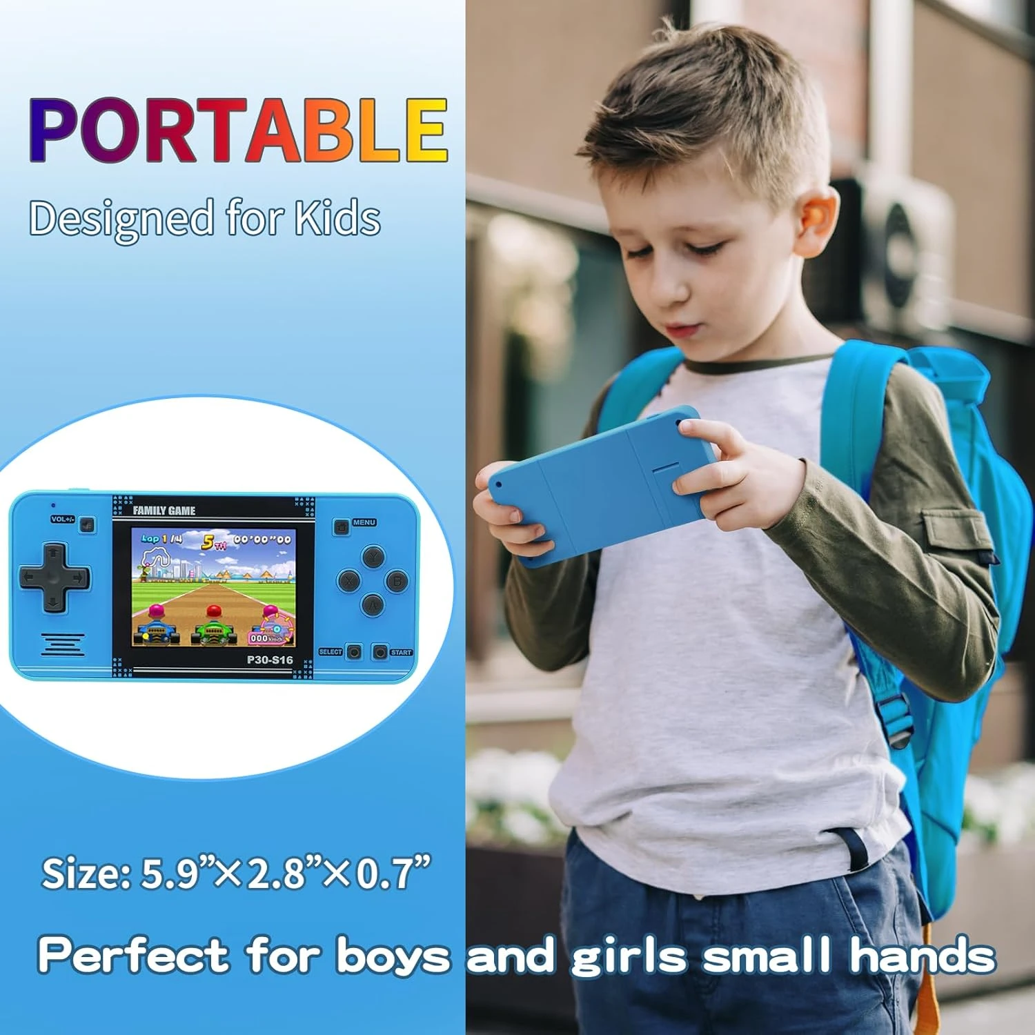 WELLST·G Handheld Game for Kids -Preloaded 220 Retro Video Games, Portable Gamin
