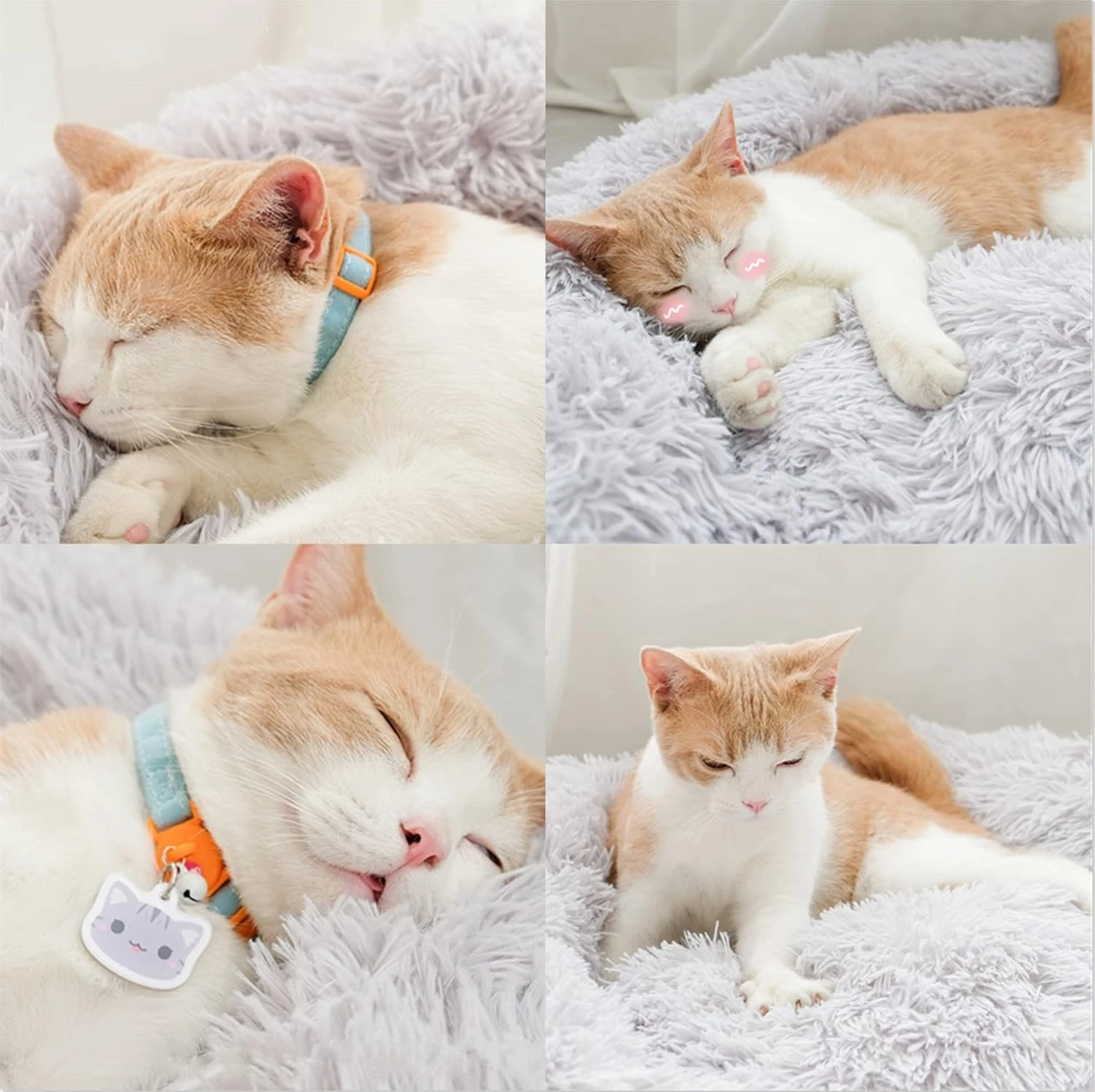 Gavenia Cat Beds for Indoor Cats -20’’x20’’ Washable Donut Cat and Dog Bed,Soft 