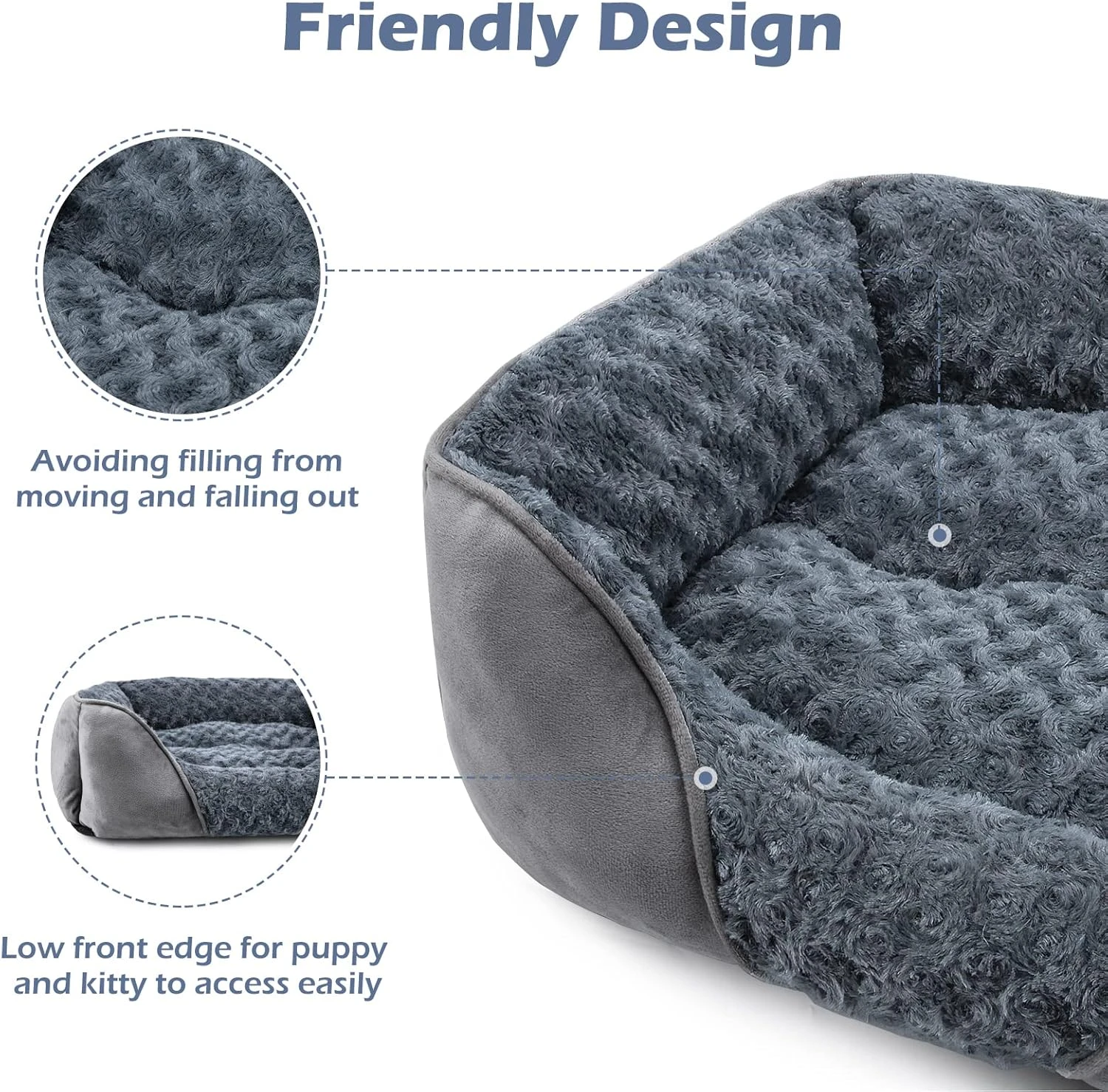 INVENHO Rectangle Dog Bed for Large Medium Small Dogs Machine Washable Sleeping 