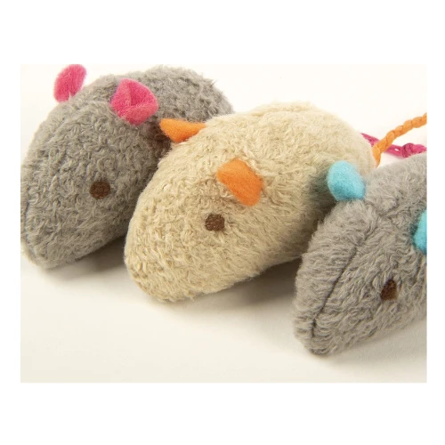 Smartykat (3 Count) Skitter Critters Catnip Cat Toys - Gray/Cream, 3 Count