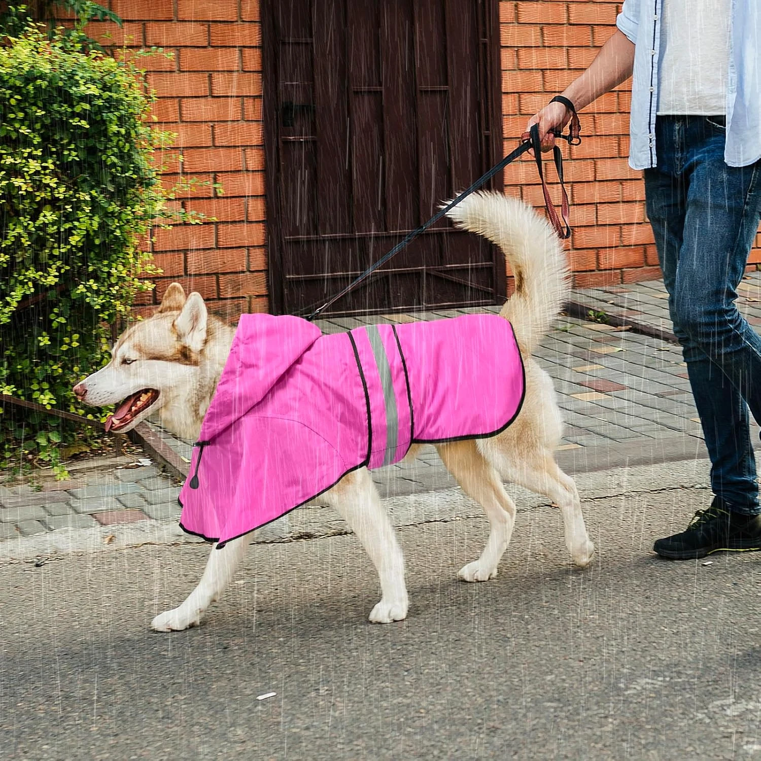 Domagiker Waterproof Dog Raincoats - Hooded Raincoats for Dogs, Adjustable Refle
