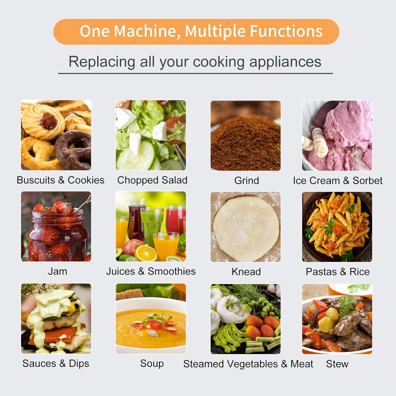NewKern KE-7001 PRO with Built-in Scale and Guided Recipes, Multi-Functional Foo