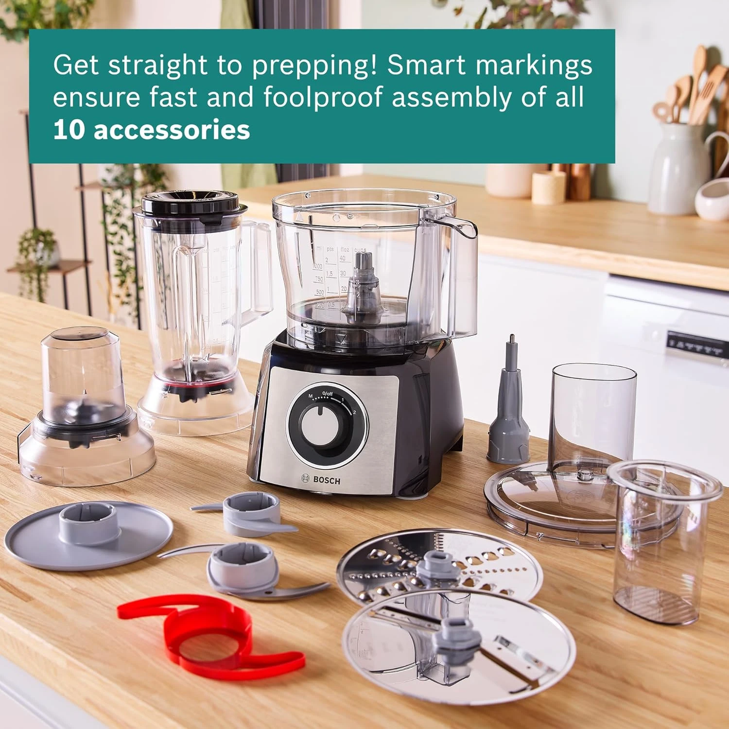 Bosch Food Processor 800 W, Food Processor with Mixer Grinder, Vegetable Chopper