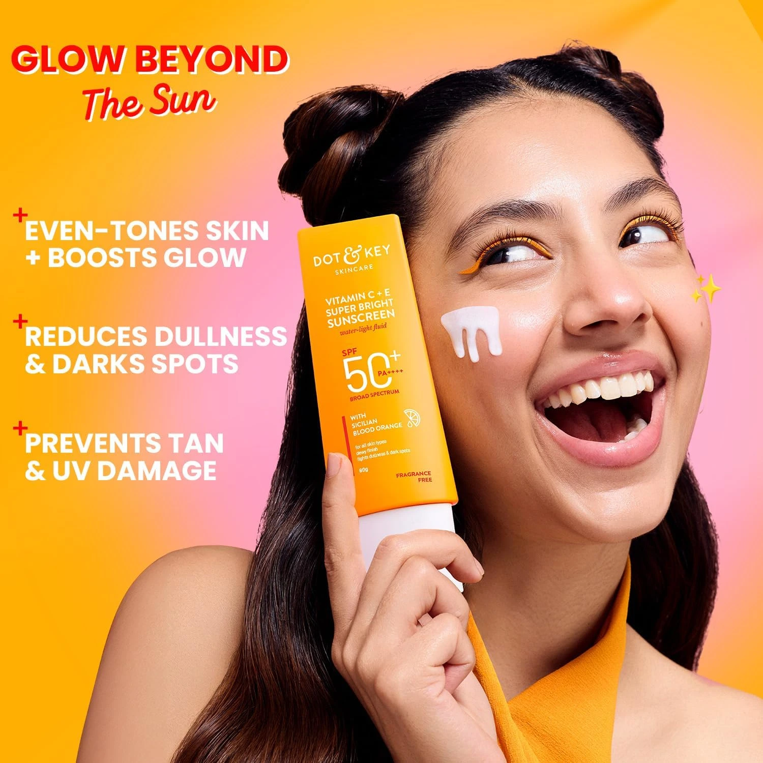 Dot & Key Sunscreen SPF 50 PA+++ with Vitamin C + E | for Even Toned & Glowing S