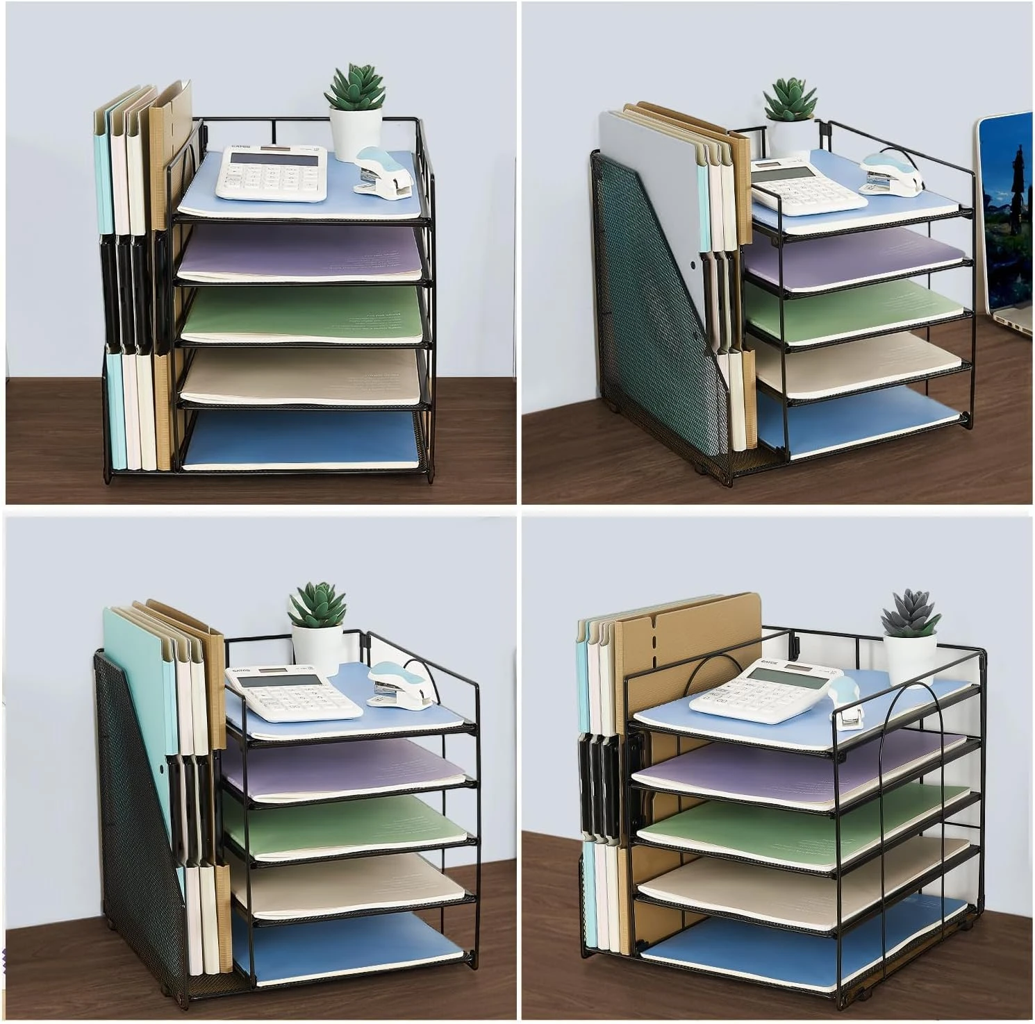 SPNOR Desk Organizers and Accessories, 5-Tier Paper Letter Tray Organizer with F