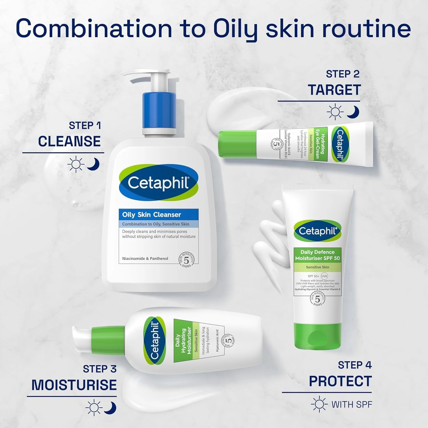 Cetaphil Daily Hydrating Face Moisturiser, 88ml, For Sensitive Skin, With Hyalur