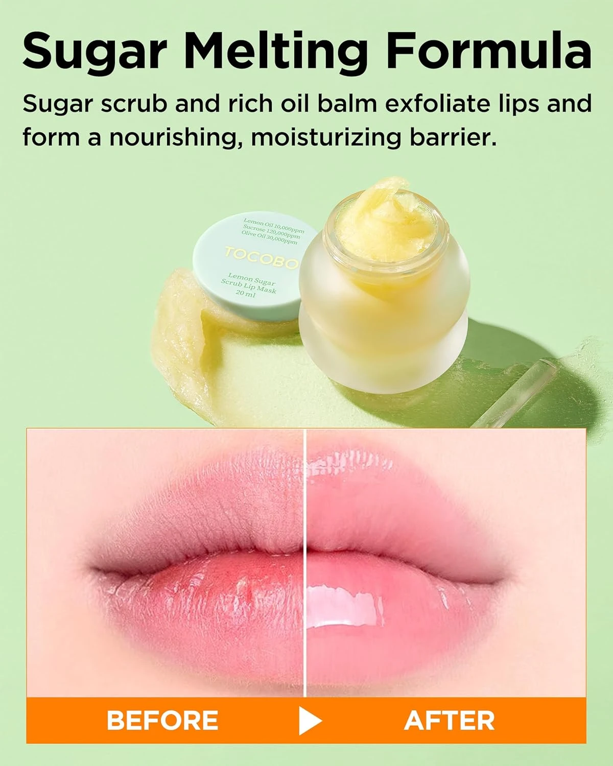 TOCOBO Lemon Sugar Lip Mask 20ml | Overnight Lip Maks, Korean Lip Mask, Lip Slee