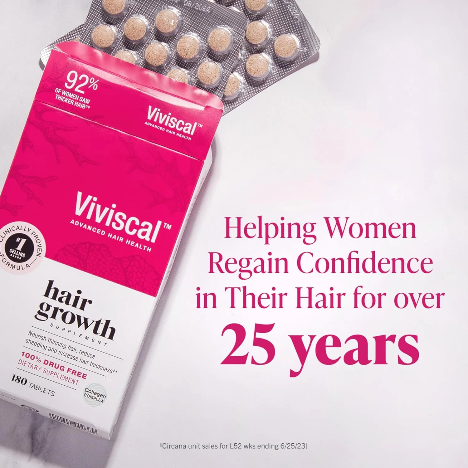 Viviscal Hair growth supplement for women, 60 Count, 1 Month Supply