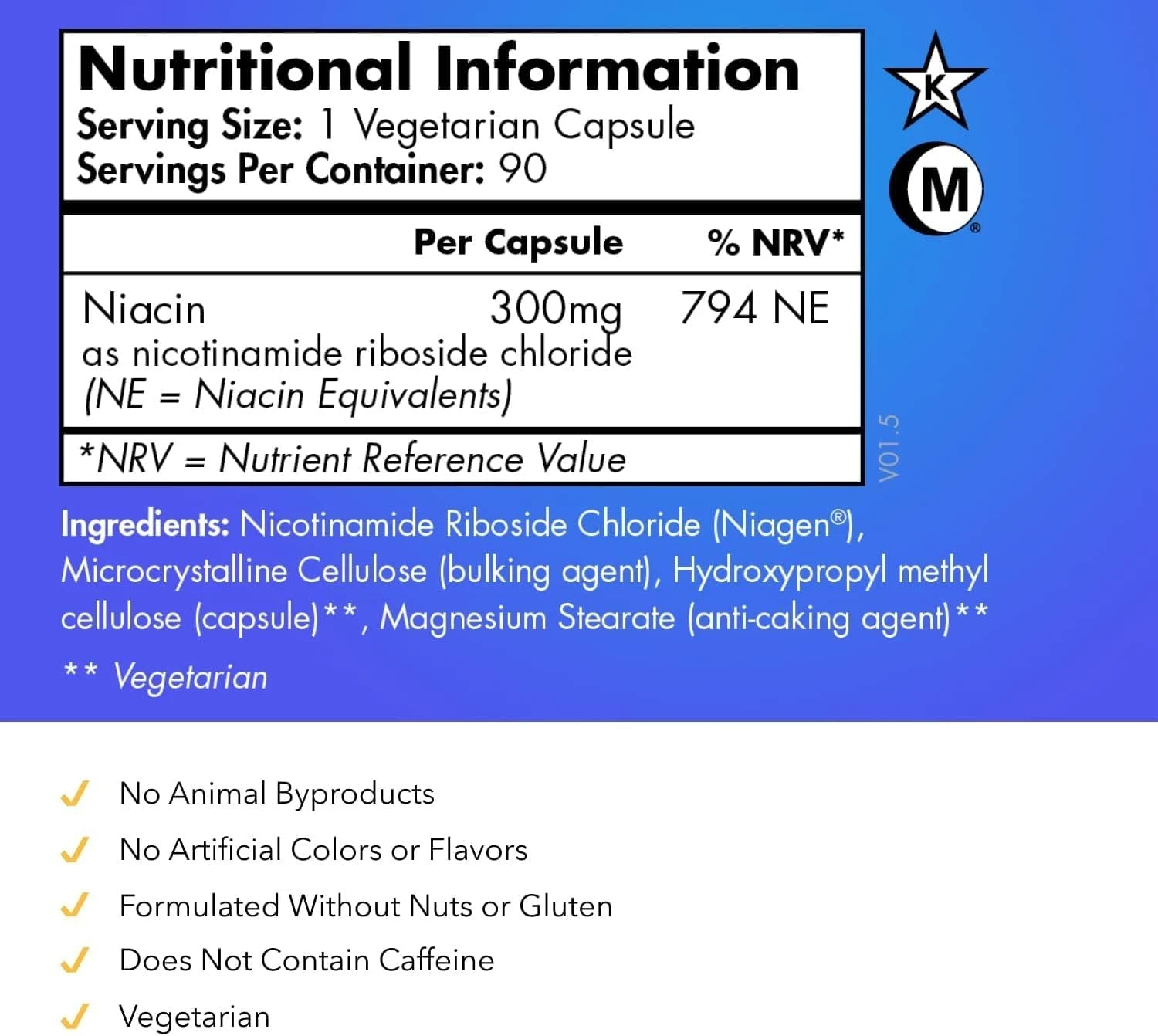 TRU NIAGEN Nicotinamide Riboside NAD+ Supplement, Patented Formula NR, 300 mg pe