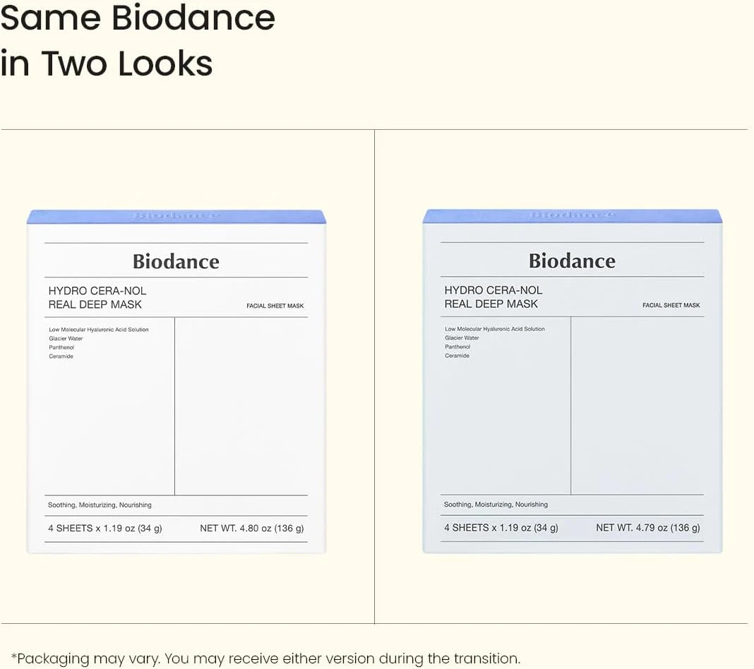 BIODANCE Hydro Cera-nol Real Deep Mask, Overnight Hydrogel Mask, Soothing, Moist