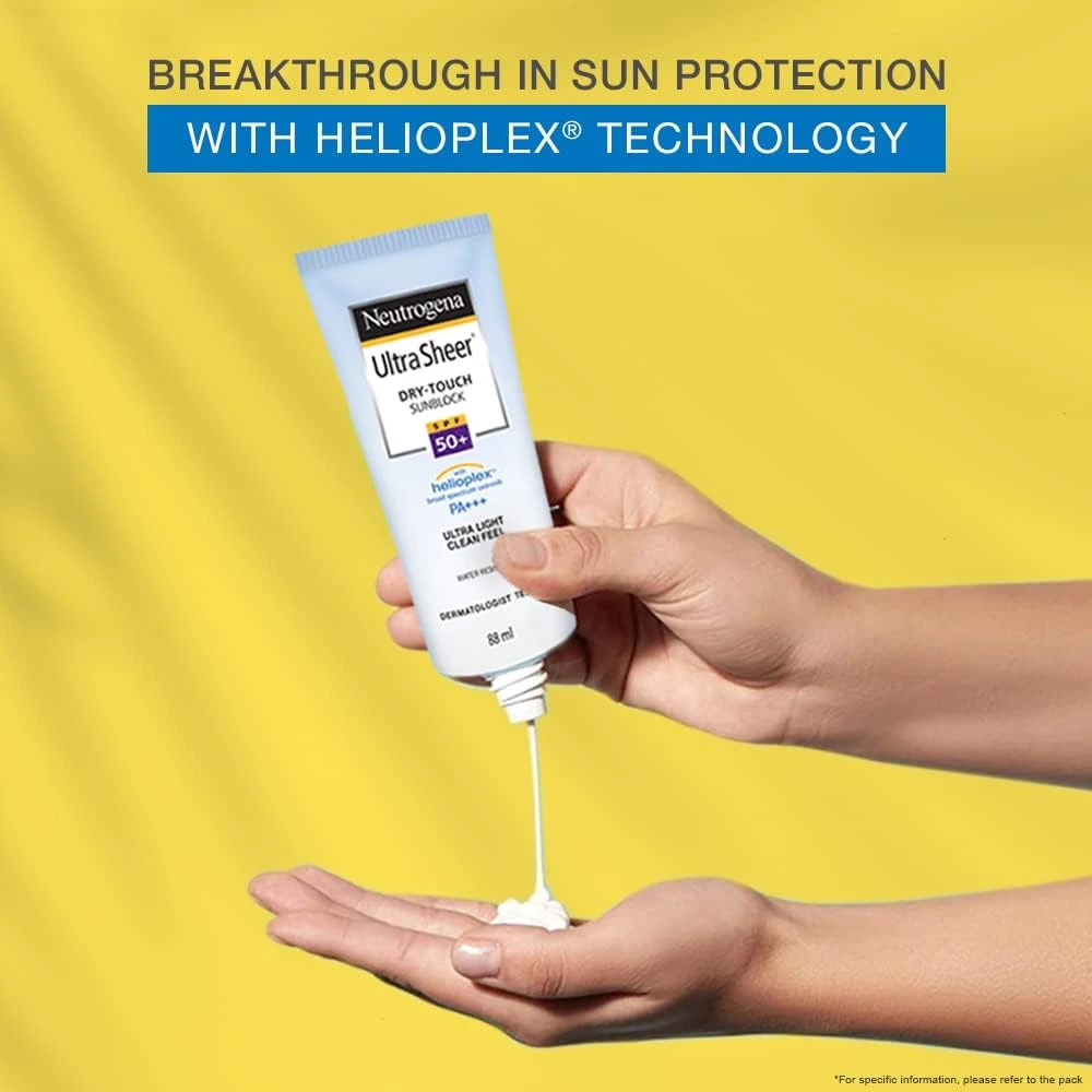 Neutrogena Ultra Sheer Sunscreen SPF 50+ | Broad Spectrum UVA/UVB | Blue light p