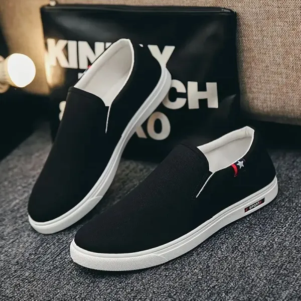 Elegant Solid Color Slip-on Canvas Flat Shoes